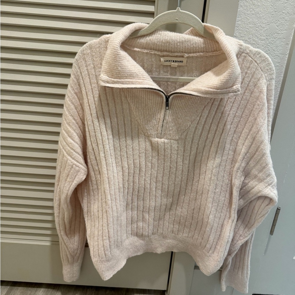 Lucky Brand Women's Soft Cream Cowl Neck Sweater